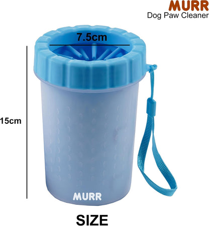 Dog Paw Cleaner Cup, Portable Dog Paw Washer for Medium Sized Dogs, Soft Silicone Bristles Muddy Paw Cleaner with Towel, Pet Foot Washer for Travel and Home Use (Blue)